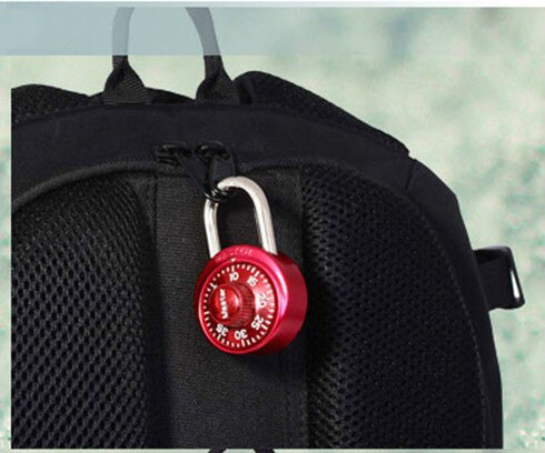 Master Lock High Safety Portable Combination Padlock Cabinet Storage Units Lock Luggage Backpack Lock: Red