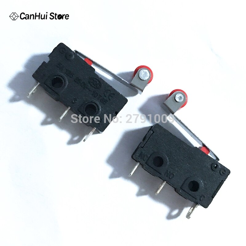10 Pcs Mini Micro Limit Switch Roller Lever Arm SPDT Snap Action Roller Switch N/O N/C 5A250VAC KW11-3Z Mini Micro Switch