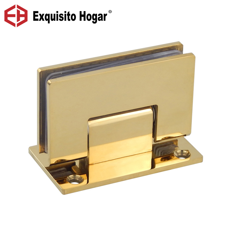 Glasdør badeværelser guld rustfrit stål 304 vægmontering sort glas bruser dørhængsel  (90 grader er åben)