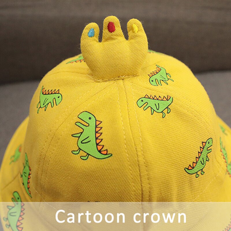 Cute Cartoon Baby Hat Dinosaur Printed Kids Girl Boy Bucket Cap Spring Summer Outdoor Children Toddler Fisherman Beach Sun Hat