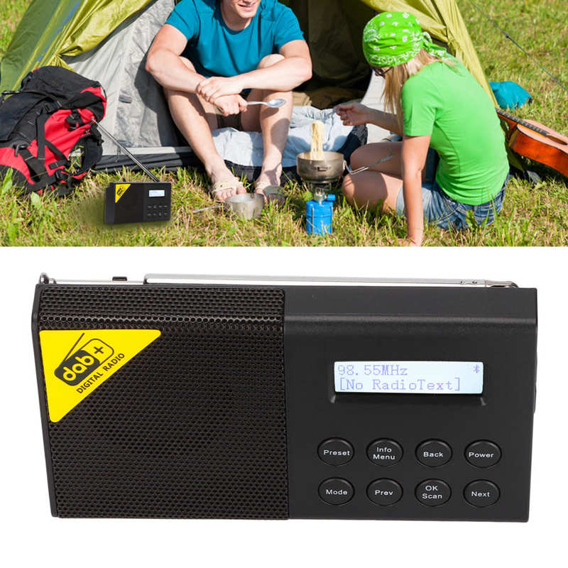 Bluetooth Digital Radio Stereo LCD Display Screen Portable DAB FM Wireless Radio for IPhone Smartphone Dab Radio