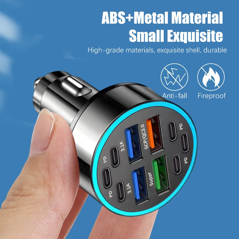 6PD+4USB Superschnelles Lade-Autoladegerät 10-in-1 Effizienter Adapter Elektrische Geräte Ladesysteme Batterieladeinheiten