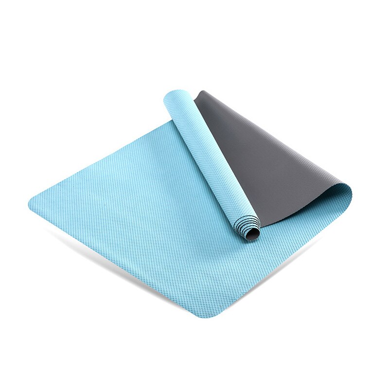 Ultralet rejseyoga håndklædemåtte og pilatesmåtte 183*63cm fine fibre + skridsikre tpe til yoga pilates eller træning med høj sved: Himmelblå