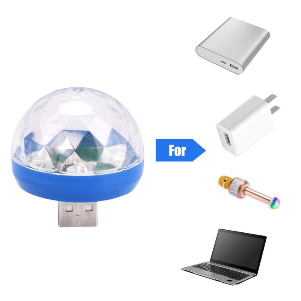Mini USB Bunte LED Disko Lichter Tragbare Kristall Magie Ball Bühne Lampe mit Adapter für Android Telefon Partei Licht