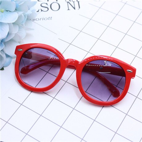 Brand Kids Zonnebril Kind Zwarte Rijst nail Zonnebril Anti-Uv Baby Zon-shading Brillen Meisje Jongen Sunglass: Rood