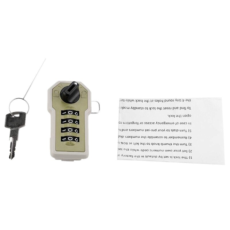 Combination Lock Wall Mounted 4 Digit Code Password Cam Cabinet Convenient Security Coded Lock with Key for Storage Box