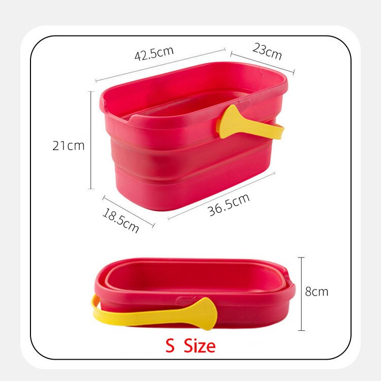 Foldable Mop Bucket Red Household Easy Hanging Handle Hanging Outdoor Fishing Laundry Bucket Portable Plastic Car Buckets