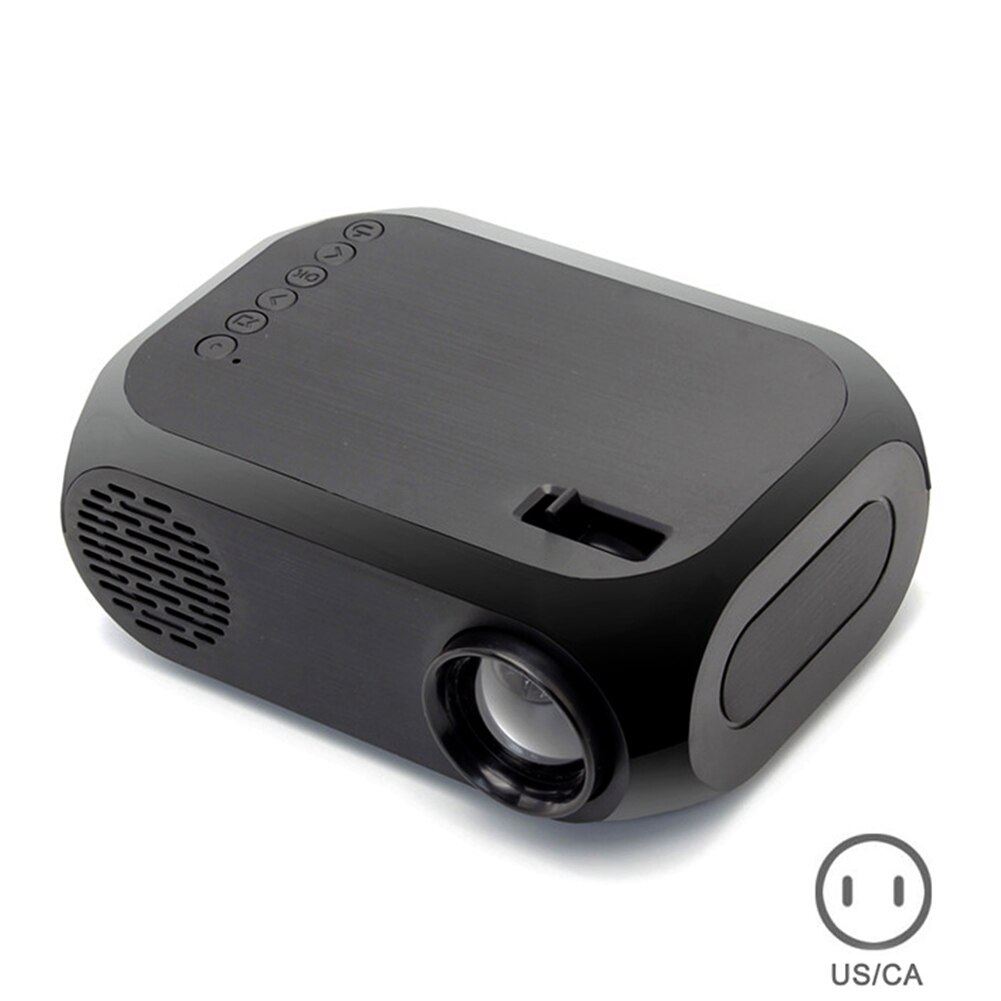 HD 1080P LED Projector Portable Mini Home Theater Cinema Lightweight USB AV HDMI @M23: Black US plug