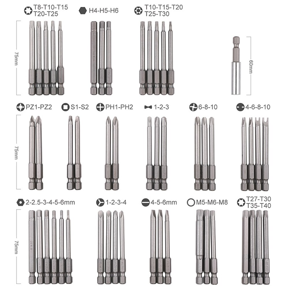 50pcs Screwdriver Bit Set Extra Long Screwdriver K... – Grandado