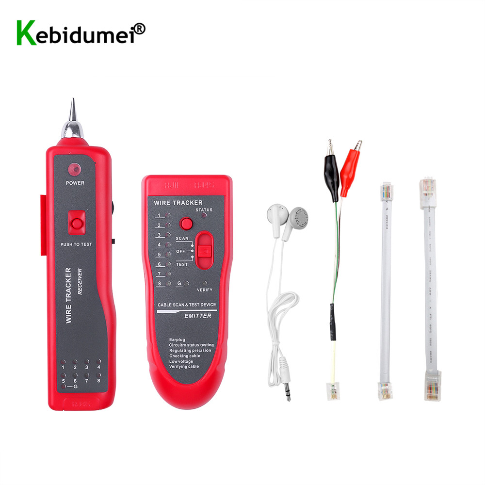 Rj45 nettverkskabel tester cat 5e cat 6 utp kabelsøker  rj11 telefon wire tracker toner ethernet lan detektor linjeanalysator