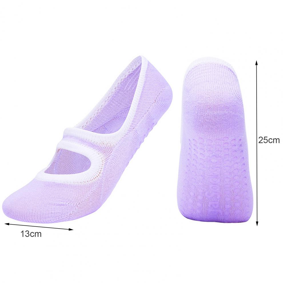 1 Paar Yoga Sokken Anti-Wrijving Ademend Katoen Antislip Grips Ballet Sokken Voor Vrouwen