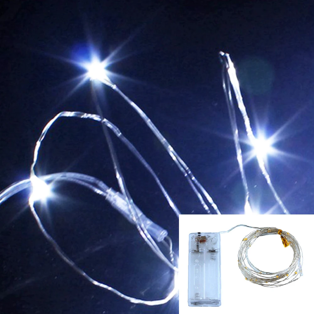 Led Kerstverlichting Koperdraad String 1M 2M 3M Buitenlamp Garland Luces Voor Kerstboom bruiloft Decoratie: L / WIT