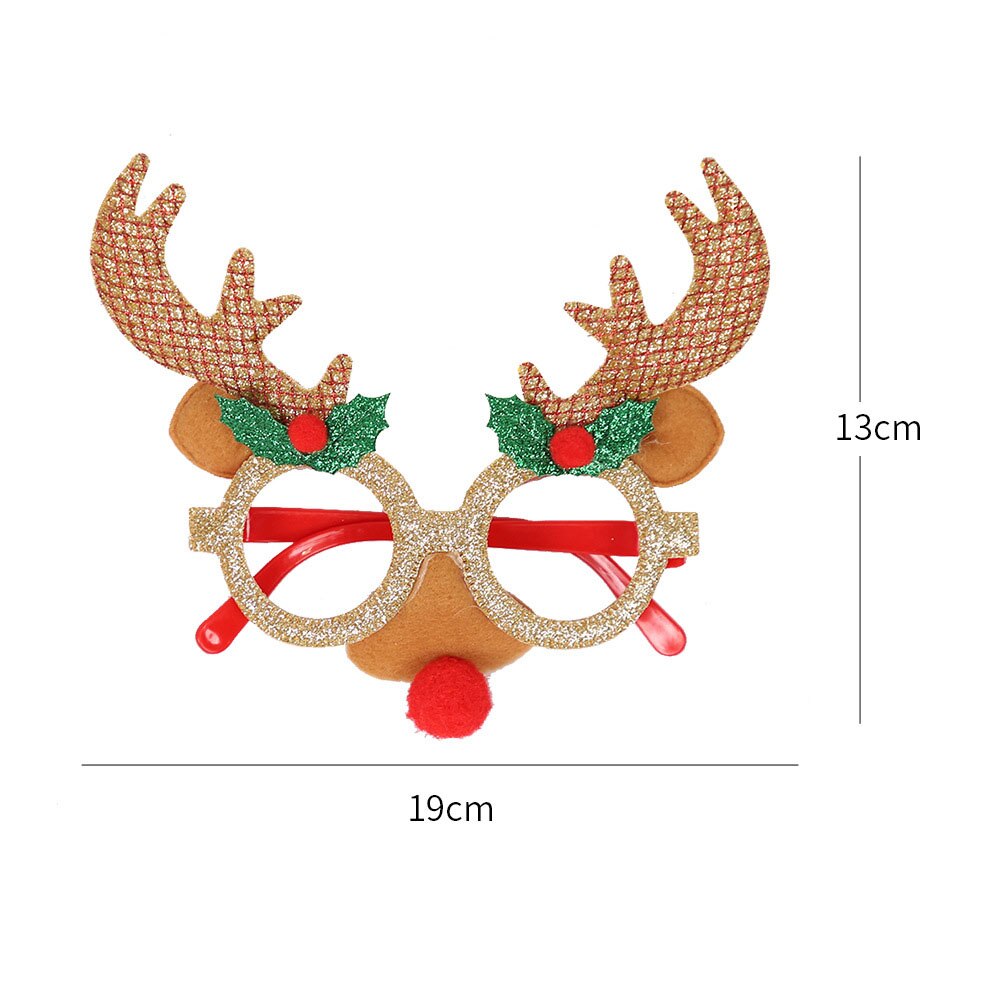 Grappig kerstkostuum feest zonnebril brilmontuur voor kinderen volwassenen vrolijke kerstversiering gunst: D