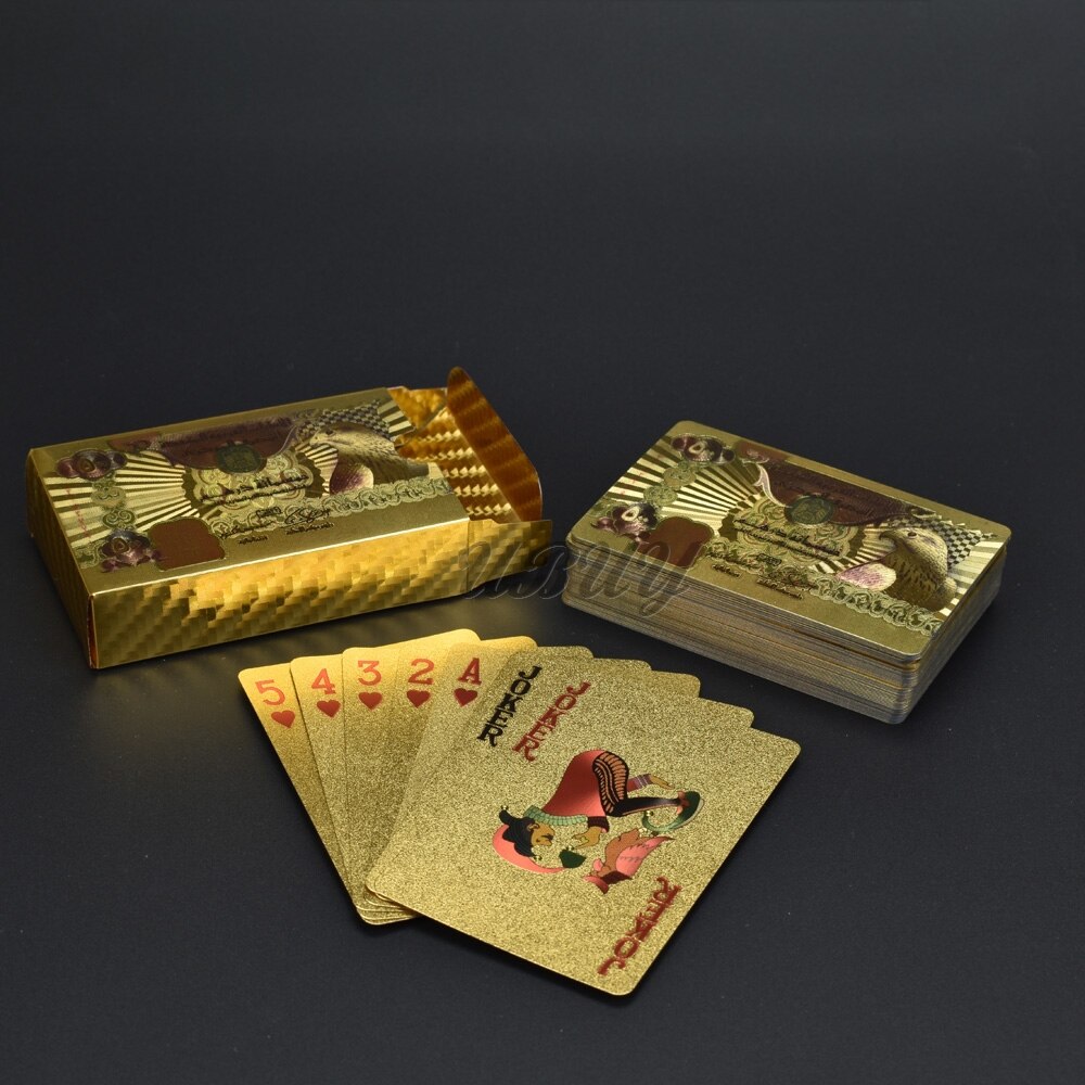 UBUY Souvenir Colorful printing Gold Foil 500 Dirhams Plastic Gold playing card For G