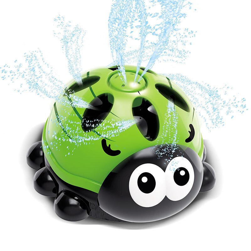 Summer Cool Fun Bath Toys Ball Water Squirting Sprinkler Baby Bath Shower Kids Toys Garden Lawn Water Park: Ladybug (green)