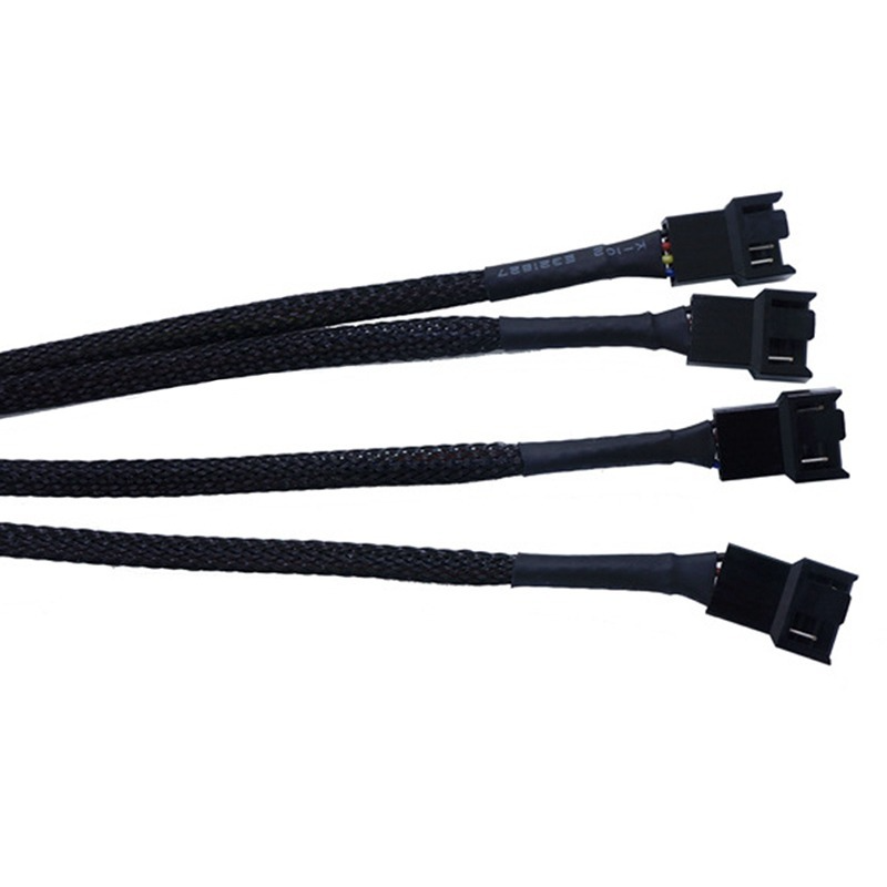 4 -polig pwm-fläktkabel 1 to 4/3/2/1- vägs splitter svart sleeved 27cm förlängningskabelkontakt pwm-förlängningskablar