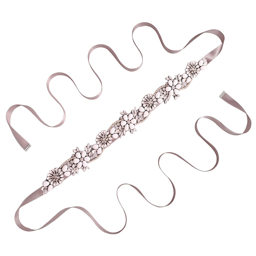 TRiXY S431 Elegante Silber Strass Gürtel Hochzeit Gürtel Schärpe Braut Gürtel für Frauen Brautjungfer Gürtel Juwel Gürtel für Braut Bund: Antiquität voilet