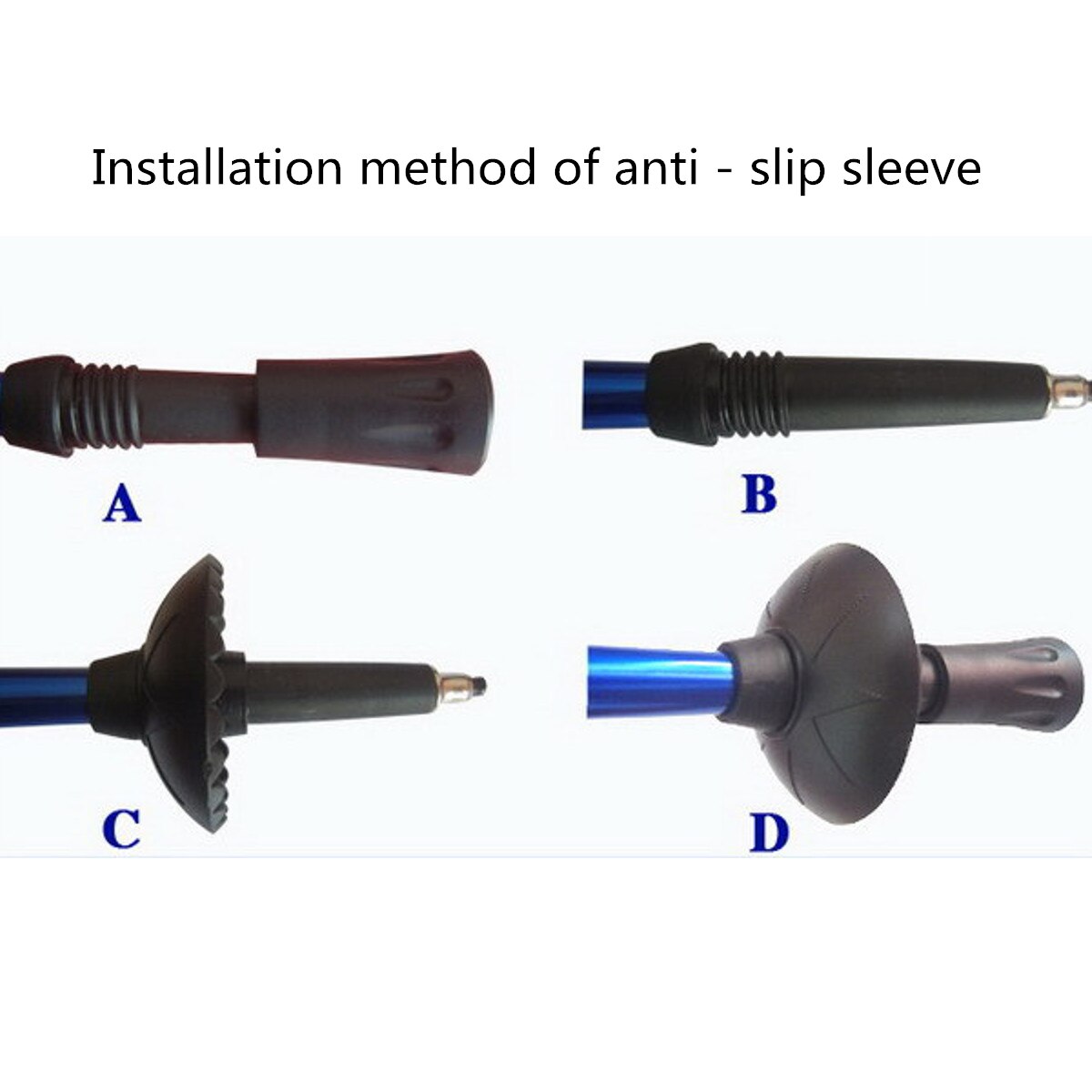 T-handle Walking Stick Telescopic Baton Hiking Trekking Poles Folding Cane Crutches Old Man Non Slip Rubber Cane