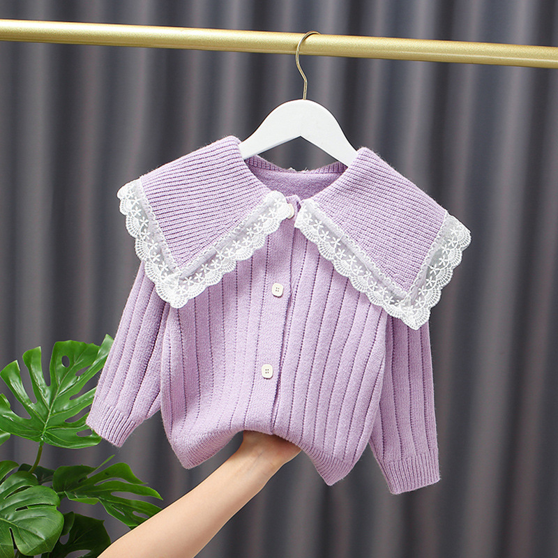 Bambino Ragazze di Paragrafo Della Principessa Del Maglione Del Merletto a maniche lunghe Giacca di Tendenza Per Bambini Maglie E Maglioni Bambini