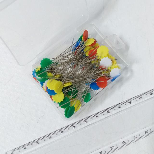 100 stk / boks plomme blomst pin mørk farge manuell rask sommerfugl knapp sommerfugl pin sy pinner og nåler smykker lage  fz57: B