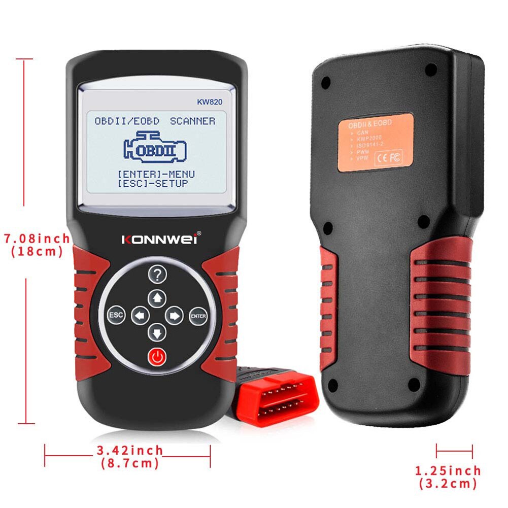 OBD2 Scanner Automotive Engine Fault Code Reader Diagnostic Car Scan Tool for Check Engine Light