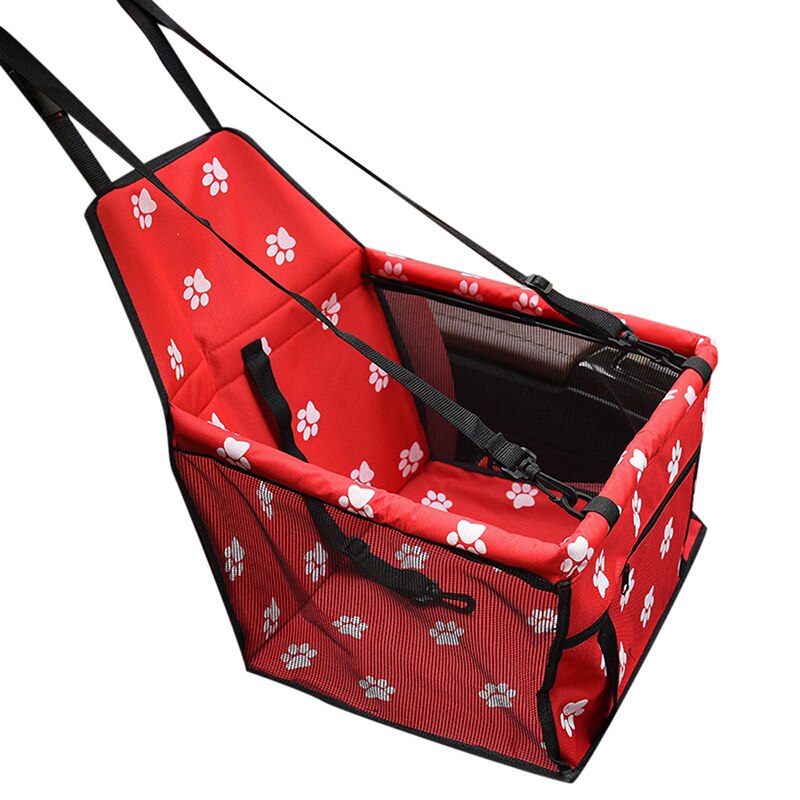 Pet Dog Car Carrier Seat Bag Waterproof Basket Folding Hammock Pet Carriers Bag For Small Cat Dog Safety Travelling Basket: Red
