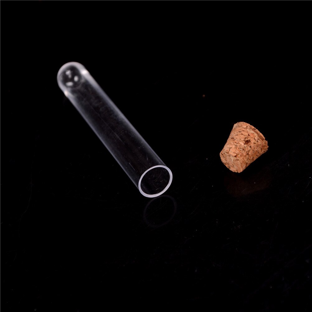 Plastic Test Tube With Cork 12x100 mm 6-inch 20ml Clear, Pack10, Lab Experiment Favor Tube , Refillable Bottle