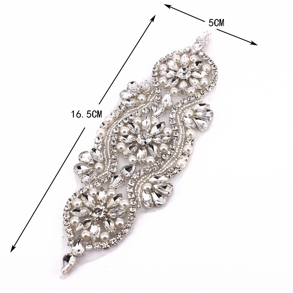 Handgemaakte roségouden trouwjurk met strass-applicatie, strijk op bruidsjurk met kralen en kristalapplicatie voor jurken en kleding: Kristal applicatie 2