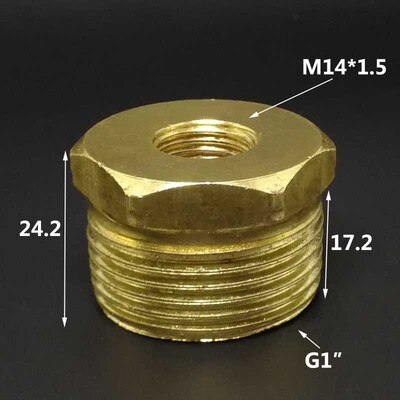 M10x1 M14x1.5 M18x1.5 M20x1.5 1/4'' 1/2'' 3/4'' 1''Thread Pneumatic Pressure Gauge Conversion Adapter Pipe Fittings: M14x1.5-10