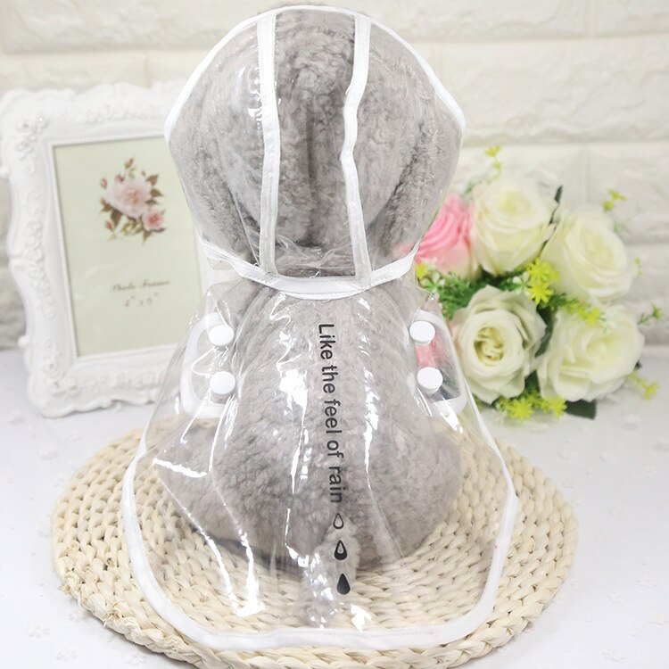 Dog Raincoat Cats Pet Clothes Transparent Rain Coat Hoody Waterproof Pets Outdoor Raincoats Small Dogs Clothing XS-2XL: White / S