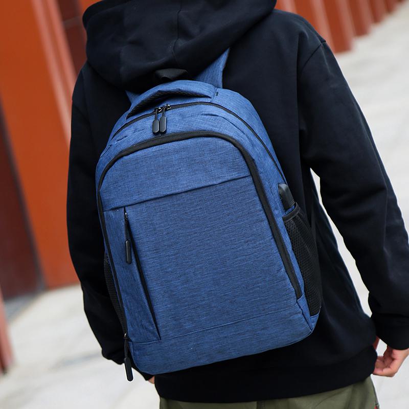 Nylon Charging Backpack School Bag For Teenage Boys Booksbag Men Shoulder Bag Travel Bag Mochilas Viajesbolsos Mochilas De Mujer: Blue