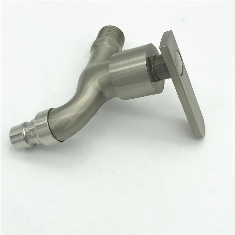 G1/2'' Washing Machine Tub Tap 304 Stainless Steel Brushed Clod Water Faucet Wall Mount Outdoor Garden Faucet