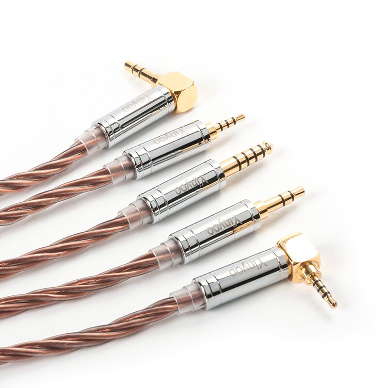 Yinyoo 4 core 5N UPOCC Single Crystal copper Upgraded Cable MMCX/0.78/QDC 2.5/4.4/3.5MM Connector KZ AS10 ZSX BLON BL03 BL05