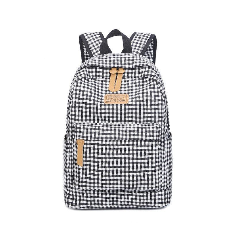 Casual damesrugzak canvas tas rugzak geruite schooltassen voor tieners meisjes laptoptas bolsa mochila