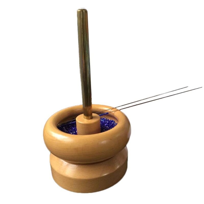 Houten Kraal Spinner Loader Kom String Zaad Kralen Ketting Tool Sieraden + 2 Naalden