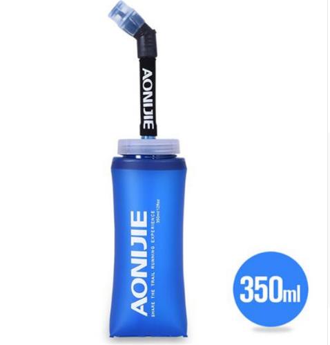 AONIJIE 170ml 200ml 250ml 350ml 500ml 600ml Running Sport Bicycle Soft Water Bottle Folding TPU Soft Flask Water bag: 350ml bottle