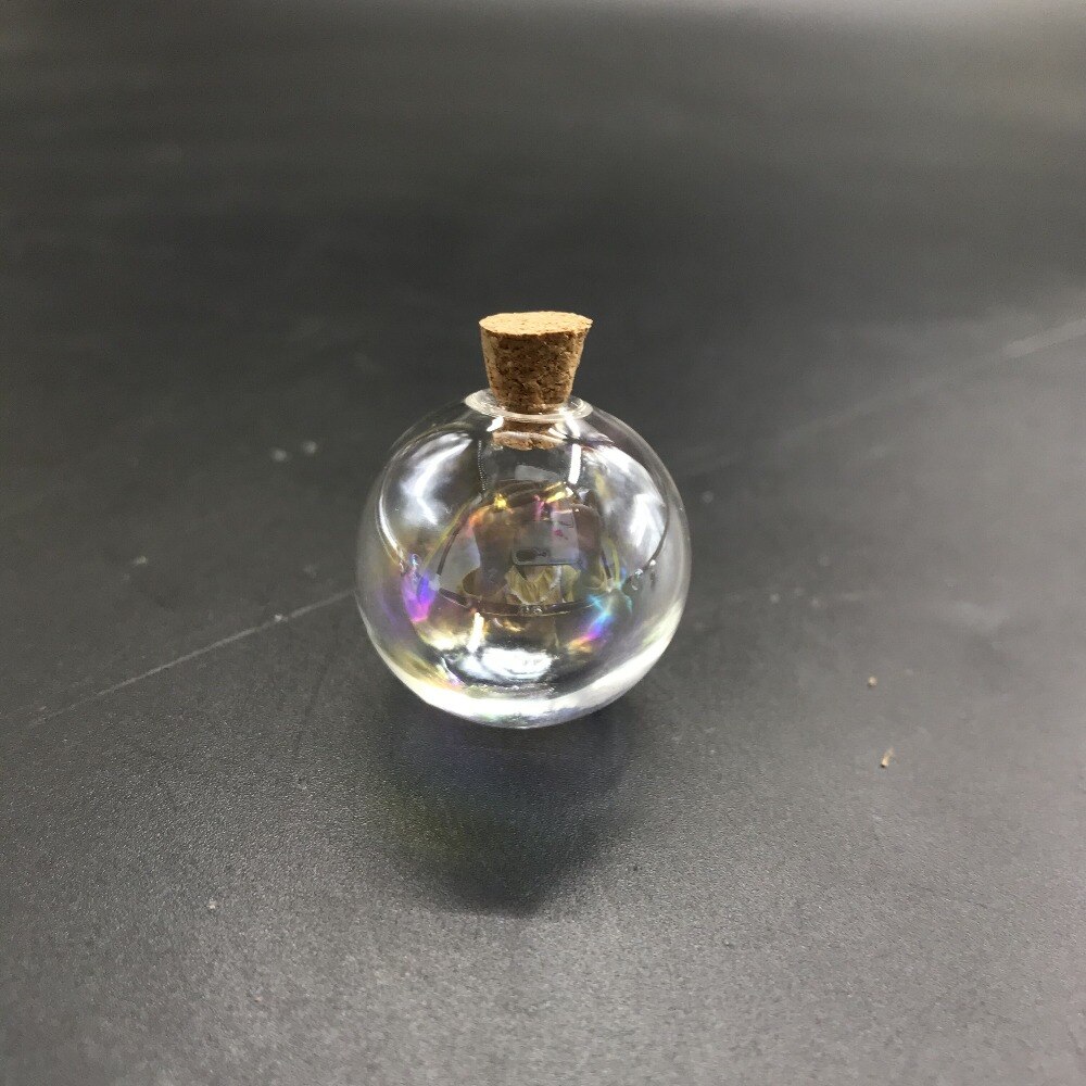 1/3/5 Uds. Botella de bola redonda de cristal arcoíris de 12-40mm con vial de vidrio de corcho colgante collar aceite de perfume globo de cristal cúpula decoración de boda