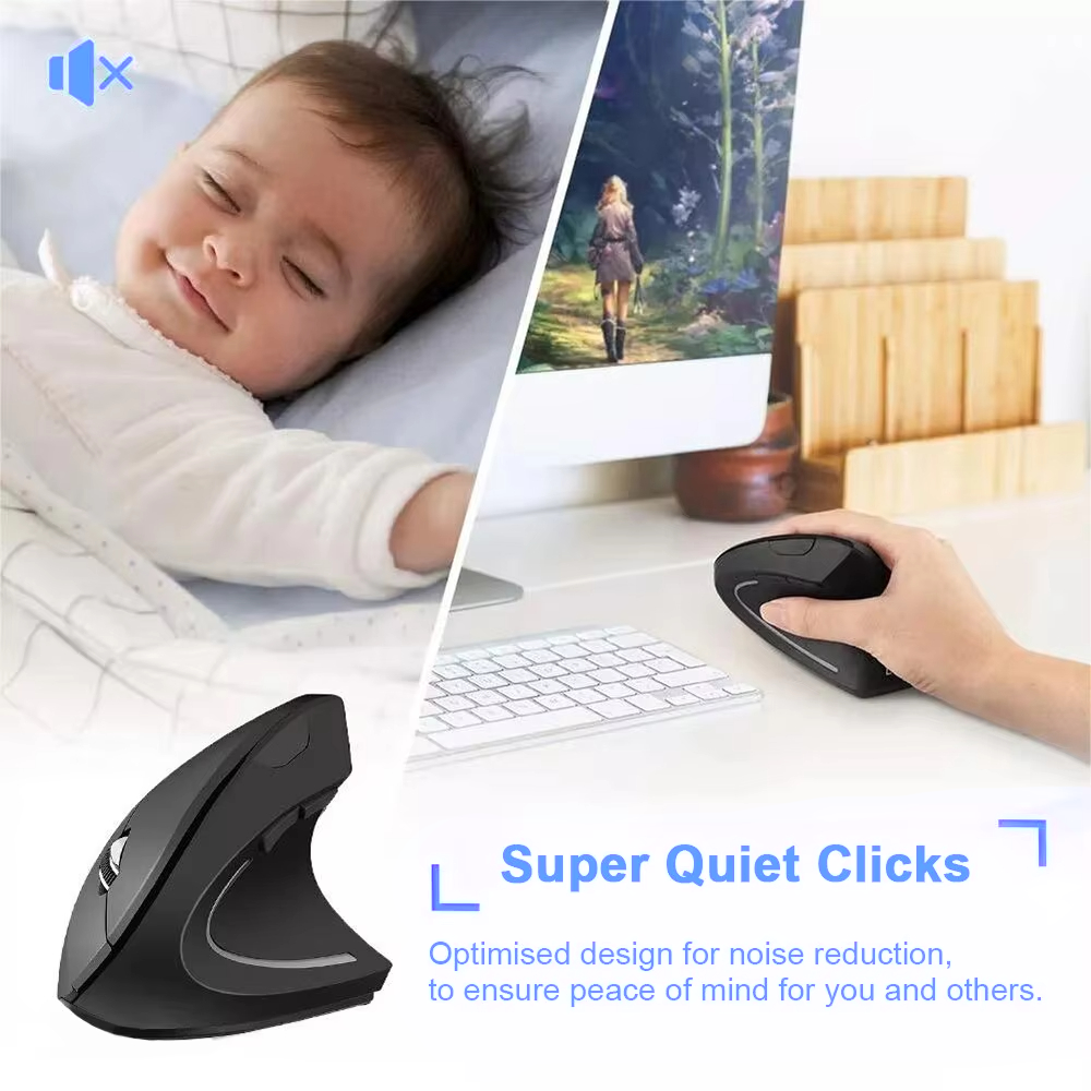 Bezprzewodowa mysz pionowa Xiaomi Bluetooth 2,4 GHz Ergonomiczne myszy do gier 1600 DPI Regulowane biura Optyczne klawiatury elektroniczne