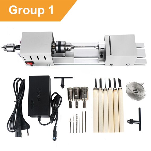 Mini tour pour bois 12-24V, Machine pour outils, bricolage pour travail de bouddha, meulage, polissage, Mini-tour: Group 1
