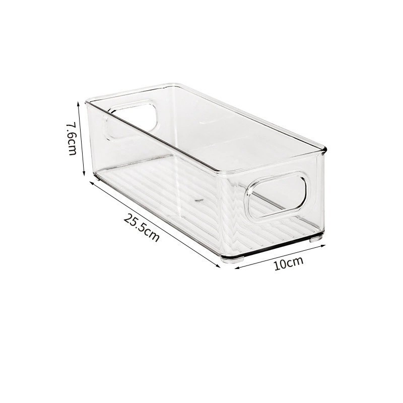 1pc Fridge Food Storage Box With Handle Refrigerator Organizer Bins Stackable Clear Plastic Pantry Food Freezer Organizer Tools: Red
