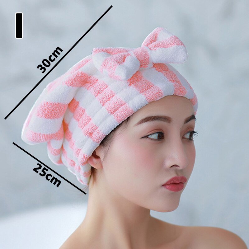 Microvezel Quick Haardrooginrichtingen Bad Spa Strik Wrap Handdoek Hat Cap Voor Bad Badkamer Accessoires: MULTI