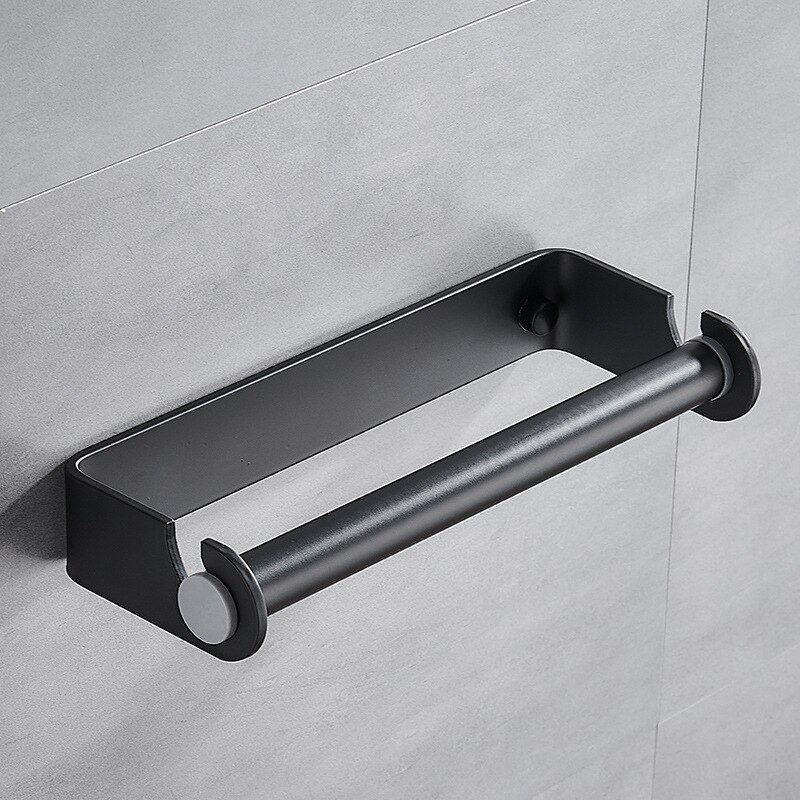 Uchwyt na rolkę papieru kuchennego uchwyt na ręczniki wc naścienny wieszak robić przechowywania Organizer łazienkowy: czarny 32CM