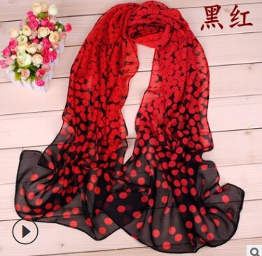 Fal/vind gradient god smag prikker chiffon tørklæde silke firkantet hijab cool sjal dame foulard femme tørklæder hår bufanda mujer: 5