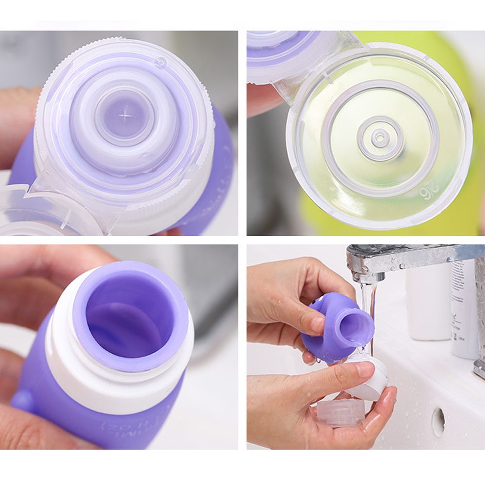 60/80/90 Ml Food-Grade Siliconen Flessen Makeup Shampoo Douchegel Lotion Sub-Bottelen Buis leuke Reizen Squeeze Lege Fles