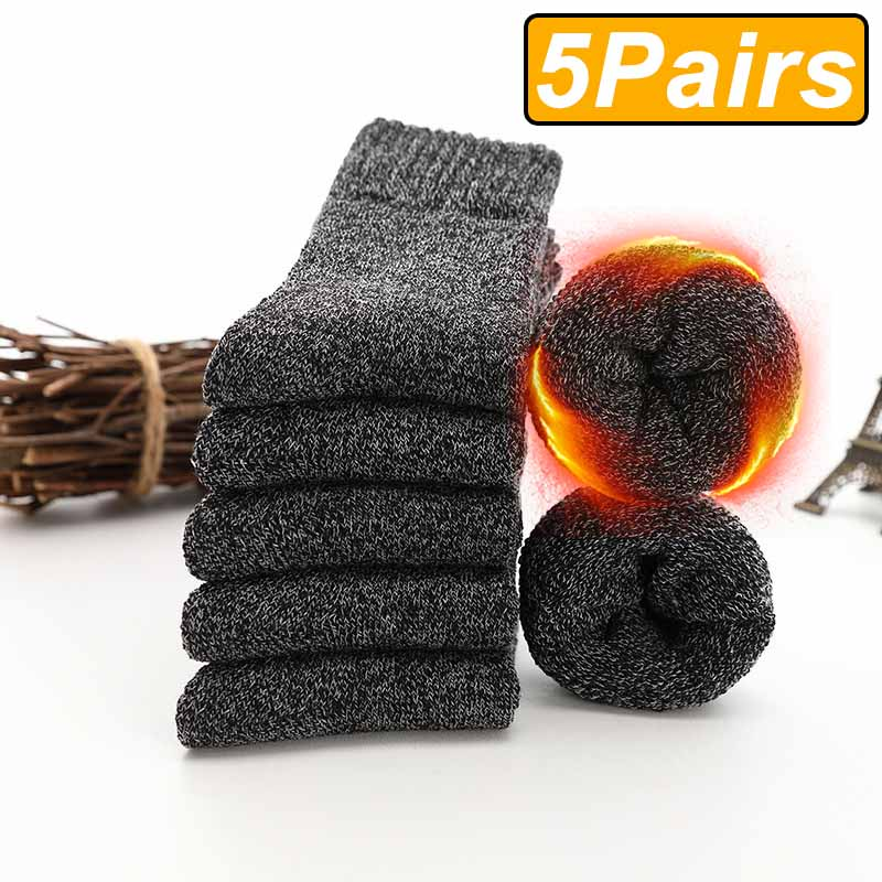 5 pares de inverno quente meias masculinas grossas meias femininas super mais grossas meias sólidas meias de inverno contra neve fria terry meias: Verde