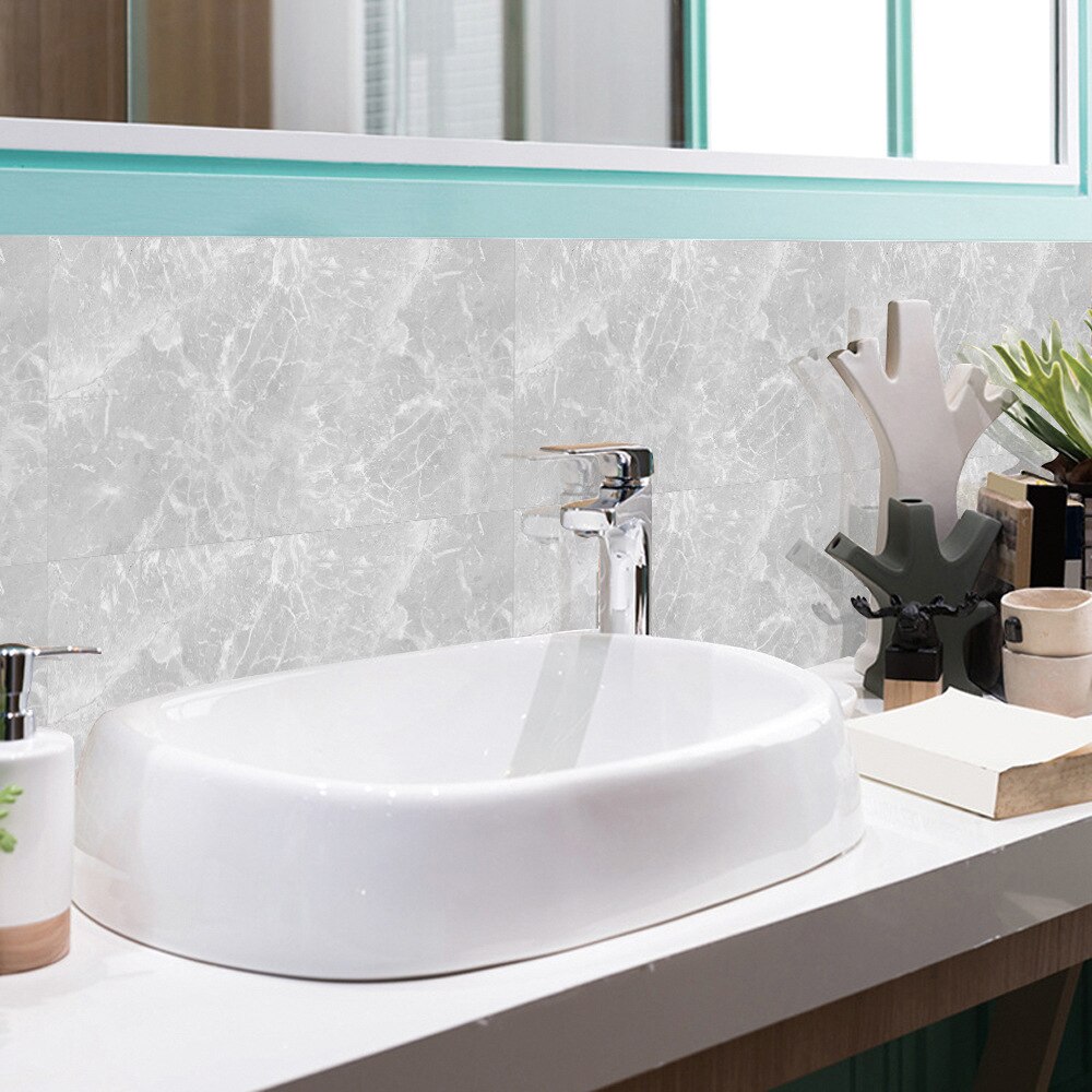 Tile Wall Sticker Marble Ceramic Self Adhesive PVC Waterproof 3D Stickers for Kitchen Bathroom Decor Peel and Stick Mural Panel