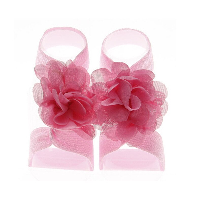 Pudcoco babymeisje mooie zonnebloem voetband blotevoeten sandalen schoenen pols bloemen: Roze