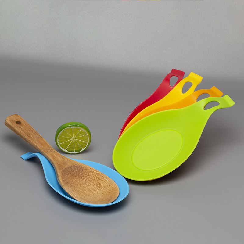 1Pcs Tafel Decoratie Siliconen Isolatie Hittebestendige Lepel Rest Keuken Tool Lepel Pad Eet Mat Keuken Gadget Holder