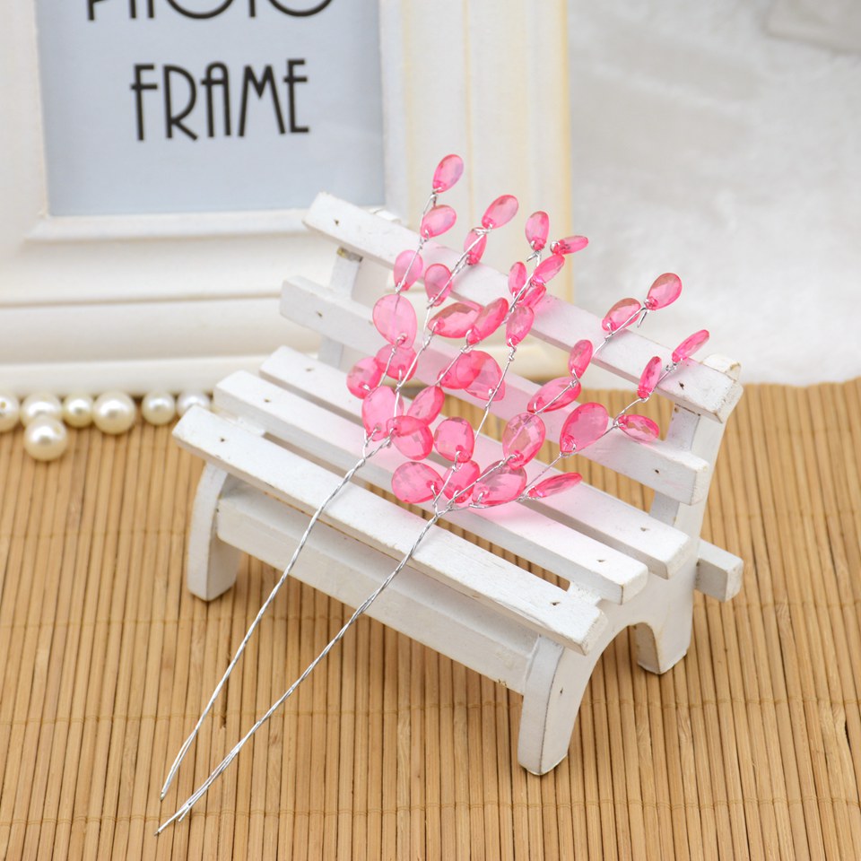 10pcs Water Artificial Acrylic Flower Picks Crystal Diamante Flower Branches For Party Wedding Decoration