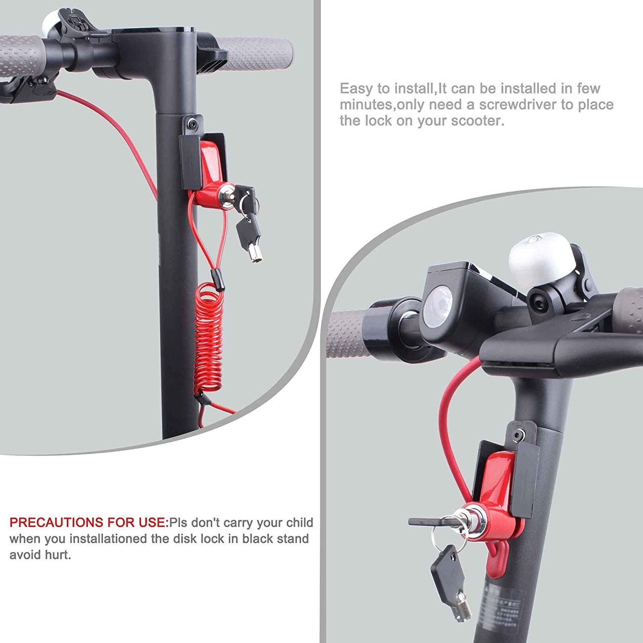 Anti-theft Lock Electric Scooter Wheels Disc Brakes Lock with Steel Wire Cycling Bicycle mountain bike disc lock